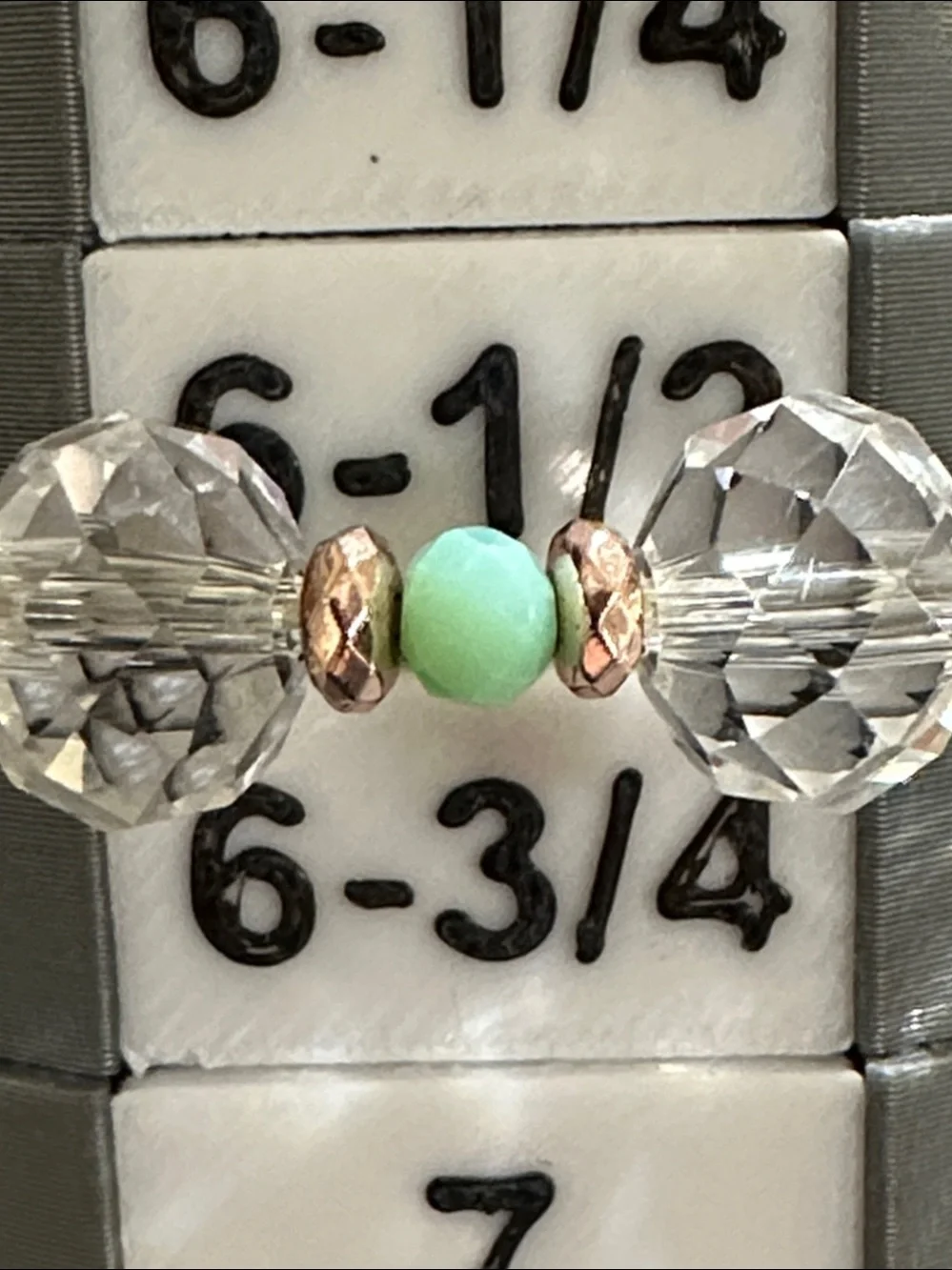 Erimish Clear Faceted Crystal & Faceted Green Spacer Bead Stretch Bracelet